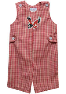Vive La Fete Eastern Washington Eagles Toddler Red Gingham Overalls