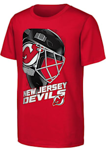New Jersey Devils Youth Red Defender Short Sleeve T-Shirt