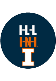 Orange Illinois Fighting Illini 3&quot; I-L-L, I-N-I Button
