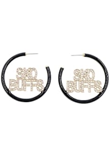 Colorado Buffaloes Pave Enamel Hoop Womens Earrings