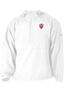 Columbia Indiana Hoosiers Mens White Heat Seal Prodigy Long Sleeve Qtr Zip Pullover