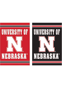 Red Nebraska Cornhuskers Embossed Suede Garden Flag