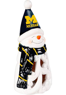 Yellow Michigan Wolverines 8&quot; Snowman Decor