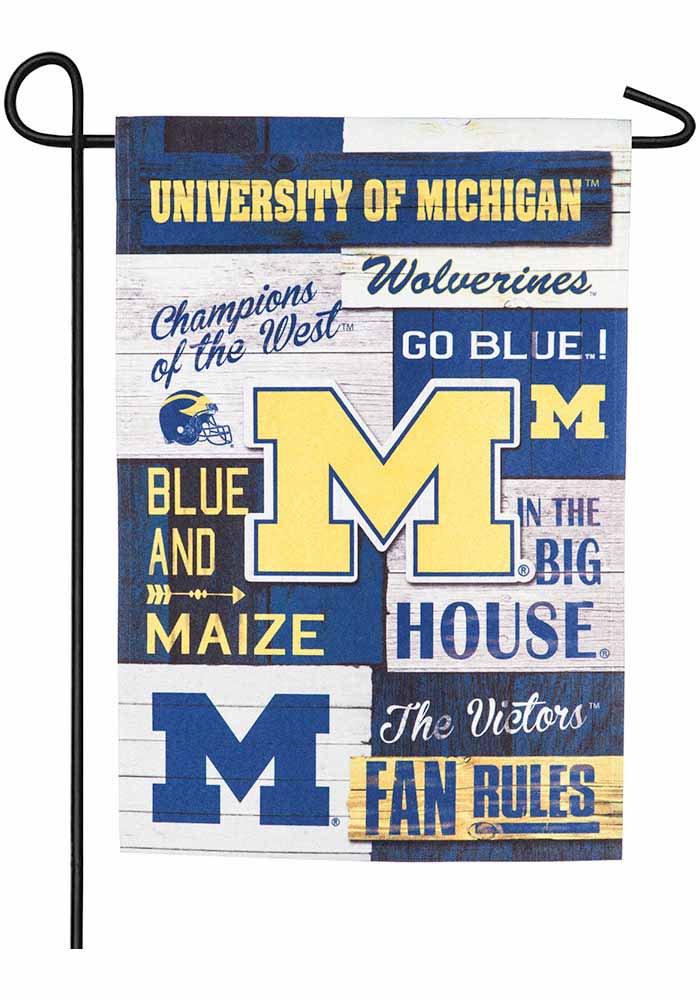 Michigan Wolverines 13x18 inch Linen Fan Rules Garden Flag