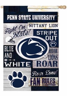 Navy Blue Penn State Nittany Lions 28x40 inch Linen Fan Rules Banner