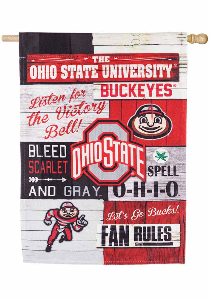 Ohio State Buckeyes 28x40 inch Linen Fan Rules Banner