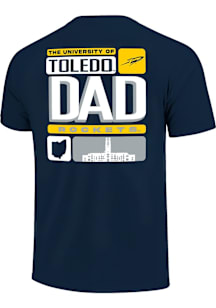 Toledo Rockets Navy Blue Tiles Dad Short Sleeve T Shirt