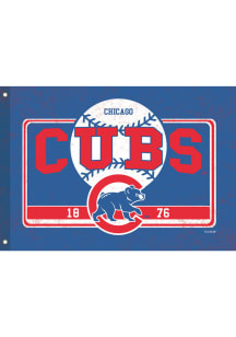 Chicago Cubs 3x5 ft Linen Estate Blue Silk Screen Grommet Flag