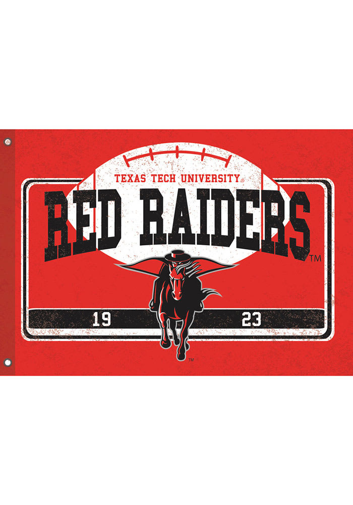 Texas Tech Red Raiders 3x5 ft Linen Estate Black Silk Screen Grommet Flag