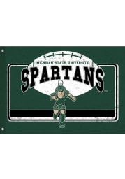 Michigan State Spartans 3x5 ft Linen Estate Green Silk Screen Grommet Flag