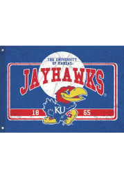 Kansas Jayhawks 3x5 ft Linen Estate Blue Silk Screen Grommet Flag
