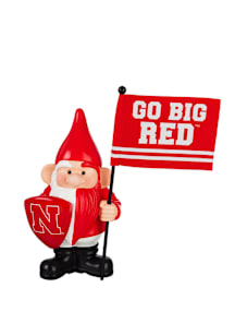 Red Nebraska Cornhuskers Flag Holder Gnome