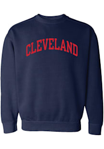 Summit Sportswear Cleveland Womens Navy Blue Wordmark Crew Sweatshirt