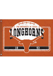 Texas Longhorns Estate Linen Burnt Orange Silk Screen Grommet Flag