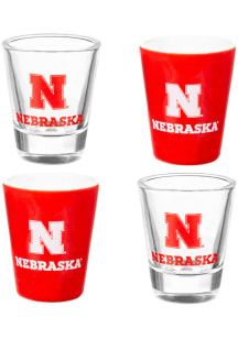 Red Nebraska Cornhuskers 2oz 4 Piece Set Shot Glass