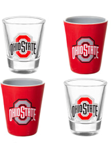 Red Ohio State Buckeyes 2oz 4 Piece Set Shot Glass