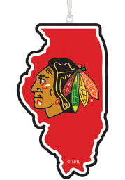 Chicago Blackhawks State Shape Ornament