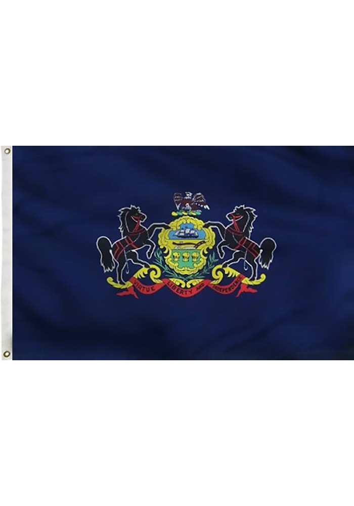 Pennsylvania Navy Blue Silk Screen Grommet Flag