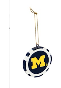 Michigan Wolverines Poker Chip Ornament - Blue