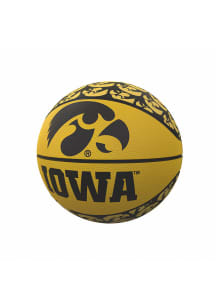 Yellow Iowa Hawkeyes Logo Mini Size Rubber Basketball