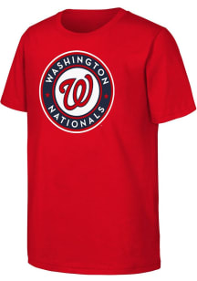 Washington Nationals Youth Red Primary Logo Short Sleeve T-Shirt