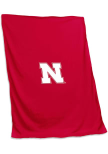 Red Cornhuskers Team Logo Sweatshirt Blanket