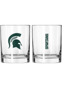 Green Michigan State Spartans 14oz Rock Glass