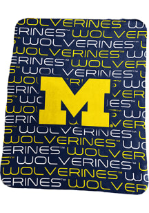 Navy Blue Michigan Wolverines Classic Fleece Blanket