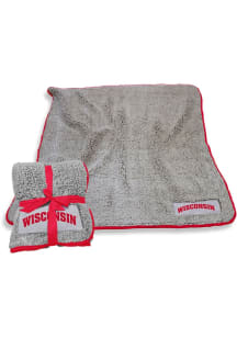Wisconsin Badgers Grey Logo Brands Frosty Sherpa Fleece Blanket
