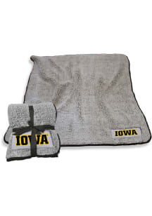 Grey Iowa Hawkeyes Frosty Sherpa Blanket