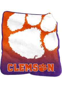 Clemson Tigers Team Logo Raschel Throw Blanket - Orange