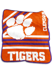 Clemson Tigers Team Color Raschel Blanket