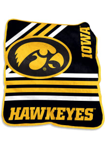 Black Iowa Hawkeyes Team Color Raschel Blanket