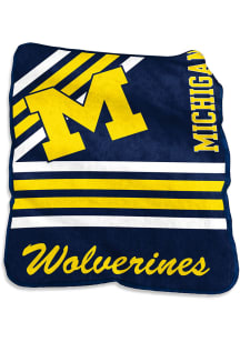 Blue Michigan Wolverines Team Color Raschel Blanket