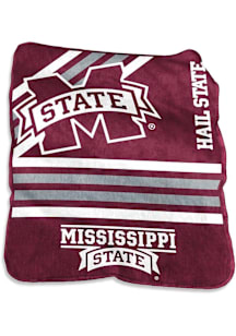 Mississippi State Bulldogs Team Color Raschel Throw Blanket - Maroon