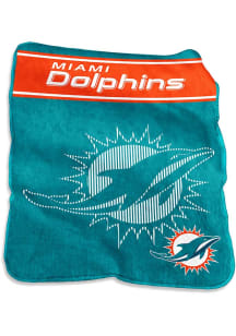 Miami Dolphins Team Logo Raschel Blanket