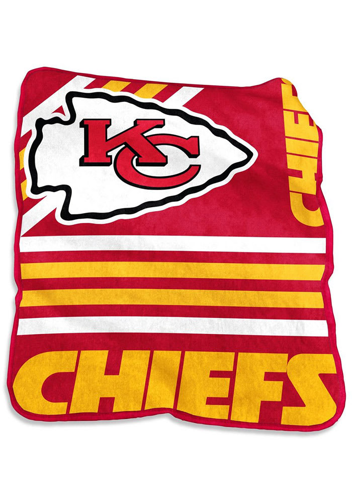 Kansas City Chiefs Stripe Raschel Blanket Red