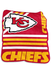 Kansas City Chiefs Stripe Raschel Blanket