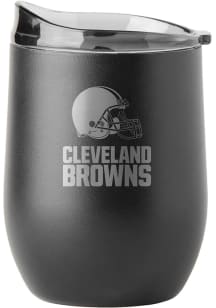 Cleveland Browns 16 oz Etch Black Powder Coat Stainless Steel Stemless
