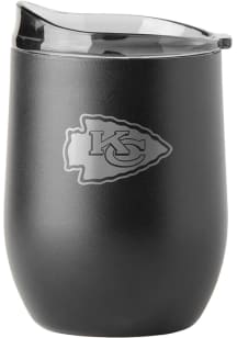Kansas City Chiefs 16 oz Etch Black Powder Coat Stainless Steel Stemless