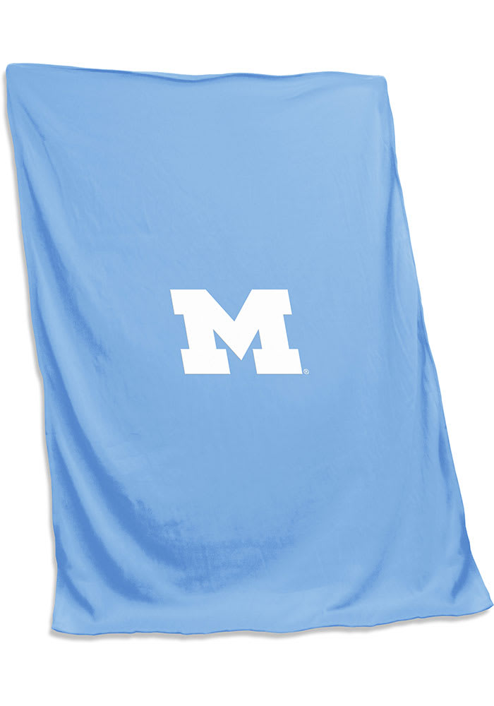 Michigan Wolverines light blue screened Sweatshirt Blanket