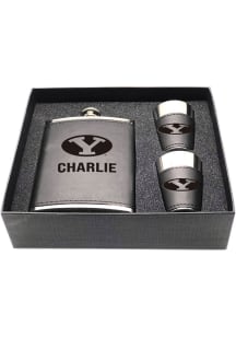 BYU Cougars Personalized Flask and Shot Drink Set