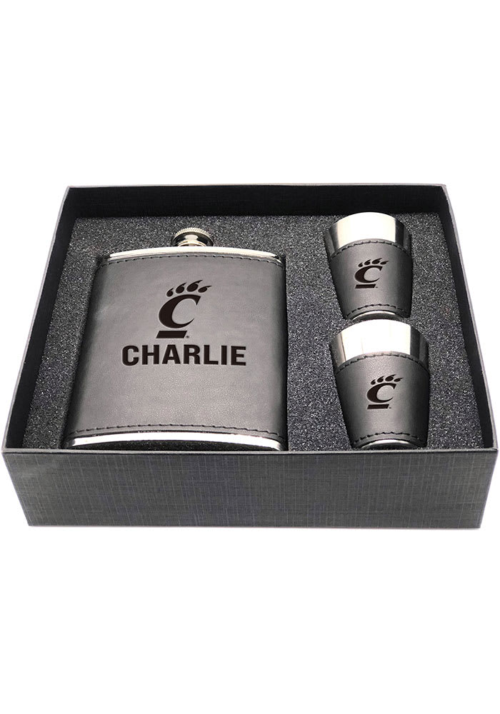 Cincinnati Bearcats Personalized Flask and Shot Drink Set
