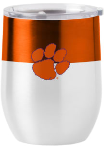 Clemson Tigers 16 oz Colorblock Curved Stainless Steel Stemless