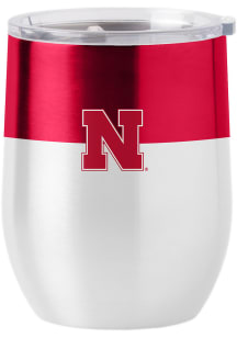 Red Nebraska Cornhuskers 16 oz Colorblock Curved Stainless Steel Stemless