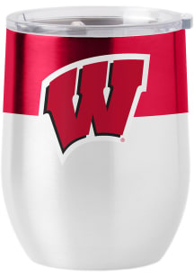 Red Wisconsin Badgers 16 oz Colorblock Curved Stainless Steel Stemless