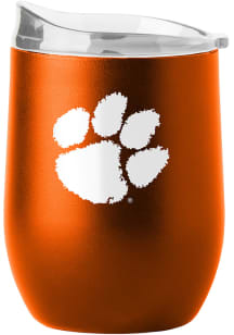 Clemson Tigers 16 oz Flipside Powder Coat Curved Stainless Steel Stemless