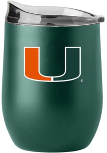 Miami Hurricanes 16 oz Flipside Powder Coat Curved Stainless Steel Stemless