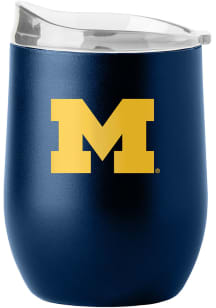 Blue Michigan Wolverines 16 oz Flipside Powder Coat Curved Stainless Steel Stemless