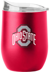 Red Ohio State Buckeyes 16 oz Flipside Powder Coat Curved Stainless Steel Stemless